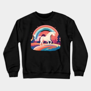 Majestic Unicorn: Galloping Rainbow Crewneck Sweatshirt